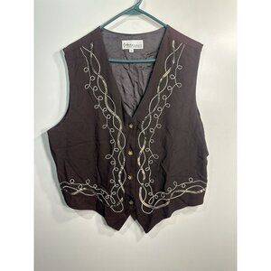 helene sports wear womens vintage suit vest size XL extra large brown